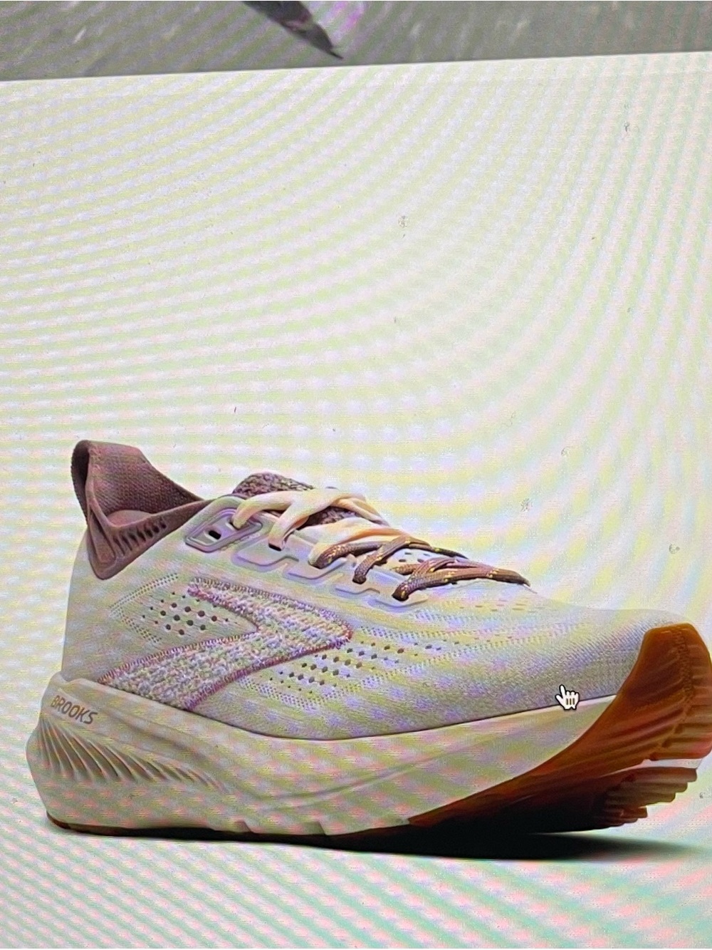 Brooks Womens White and Light Pink Athletic Running Shoe